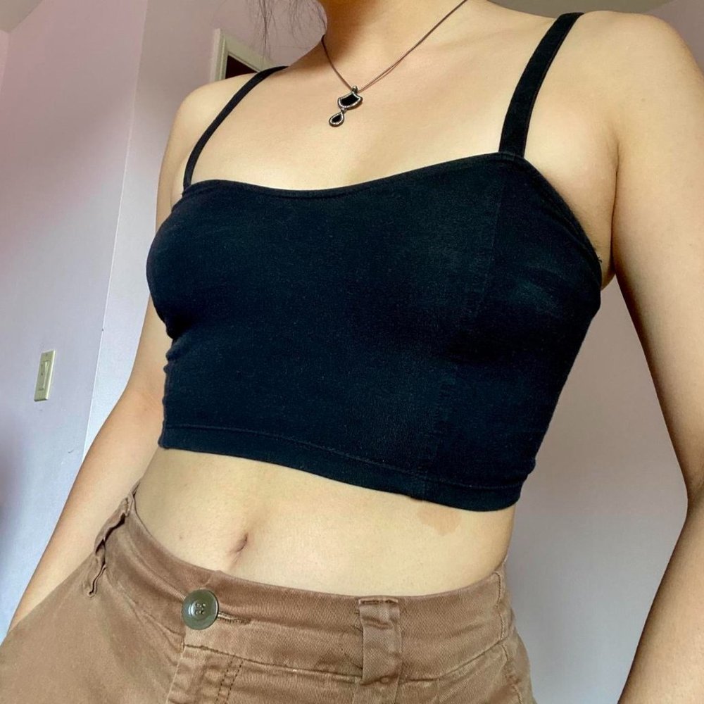 Black Forever 21 Backless Crop Top
